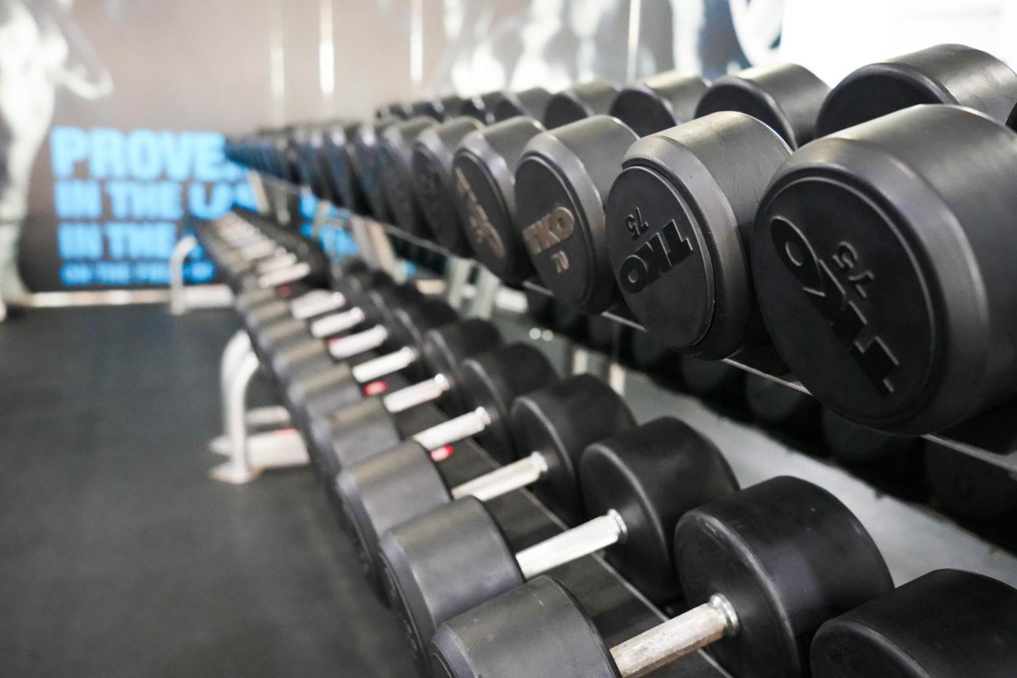Moevenpick Grand Al Bustan Hotel Dubai Bagian luar foto Dumbbells on a rack
